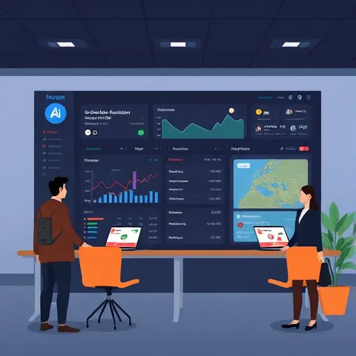 animated illustration of an AI travel assistant comparing destinations on a dark-