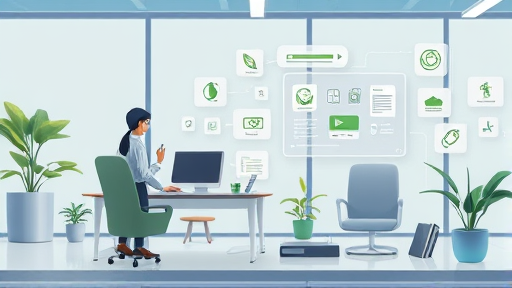 animated scene showing a user interacting with AI-