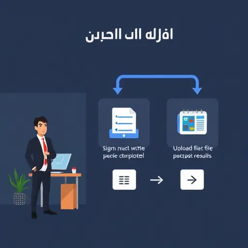 modern flat illustration of a 3-step flow: signup, select model, upload file and get results; minimal tech icons, dark theme, text-free