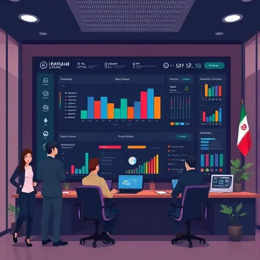 animated illustration of an AI-powered event command center dashboard showing team coordination, check-