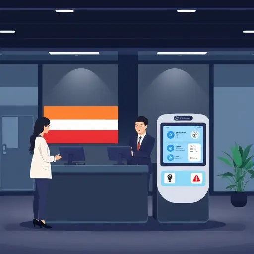 cartoon-style illustration of an event check-