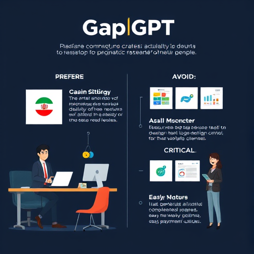 modern cartoon infographic showing the benefits of GapGPT for AI-