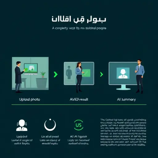 step-by-step infographic illustration: upload photo, AI analysis, result summary;