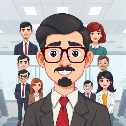 modern AI-powered profile picture generator interface, cartoon style, showing diversity of avatars, vibrant colors, technology art, clean and text-free