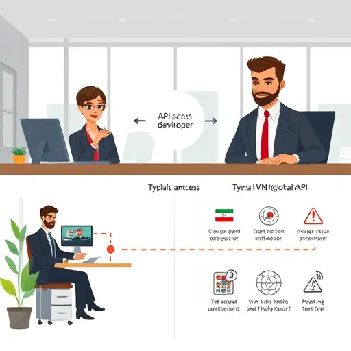 . Contrast path shows typical connection using VPN to global AI API with icons of slow network and error.