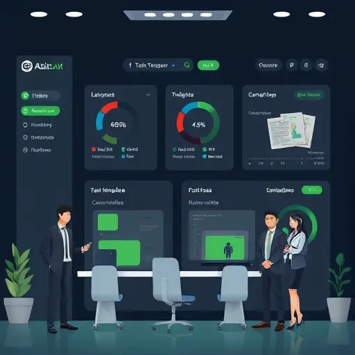 clean animated dashboard showing toggles for AI mode, task templates (summarize, translate, generate image)