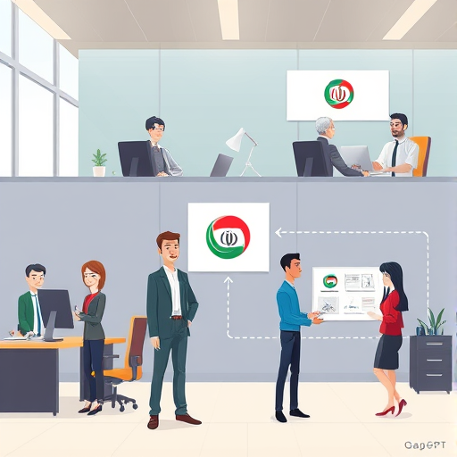 step-by-step cartoon illustration showing logo creation process with AI platform, GapGPT branding included, no text