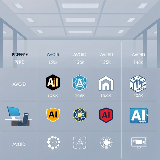 comparison chart illustration showing different AI logo models available on GapGPT, technology theme, clean design, text-free