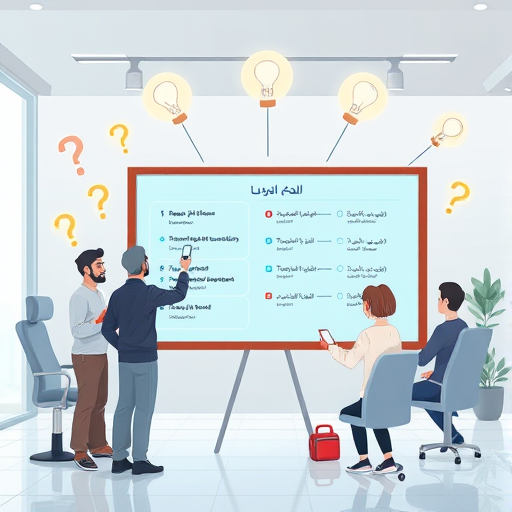 animated brainstorm scene, digital board with AI-