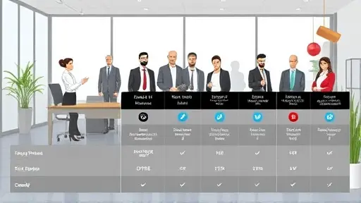 comparison chart illustration of leading online photo editors with AI, icons for speed, quality, free features, cartoon style, text-free