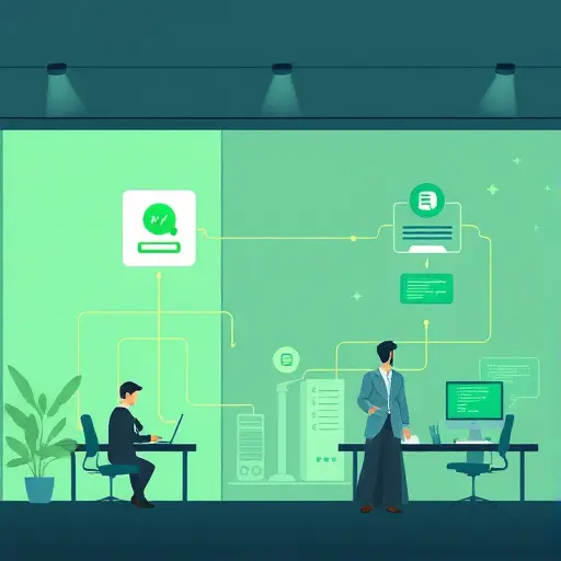 modern API authentication and data security illustration, abstract connection flow from client to server, cartoon style, text-free, accent green colors, code snippet elements