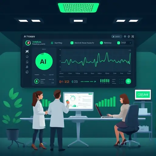 modern illustration of AI in healthcare platforms, dashboard with medical icons (radiology, lab, ECG)