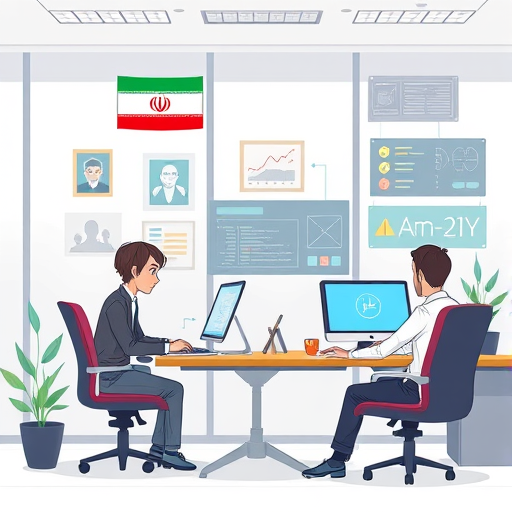cartoon-style animated illustration of AI agents multitasking: