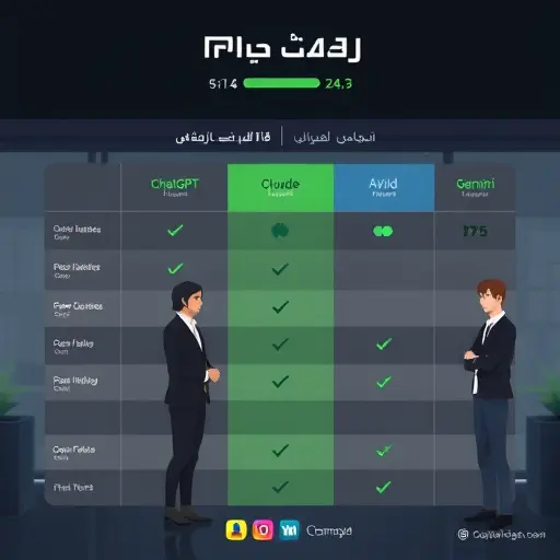 animated comparison chart of AI models (ChatGPT, Claude, Gemini)