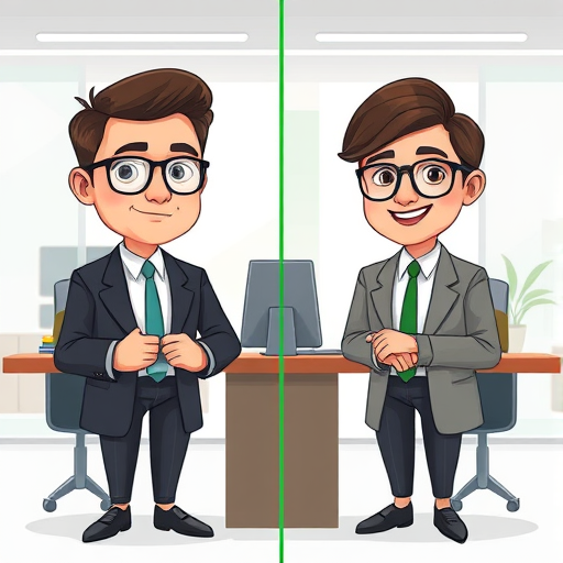 side-by-side cartoon-