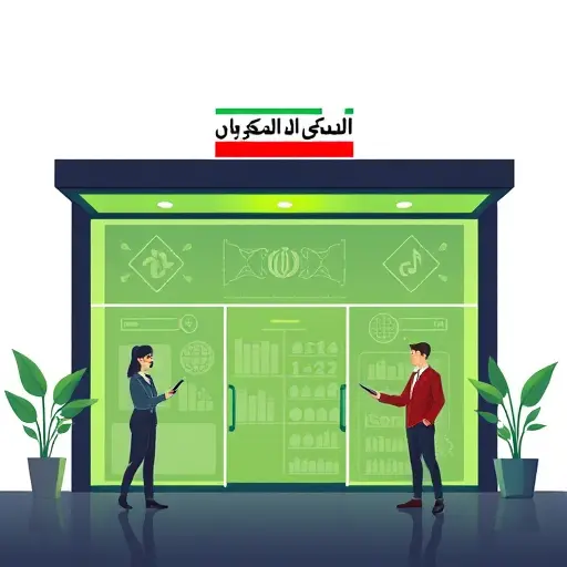 abstract illustration of an Iranian online storefront with AI-