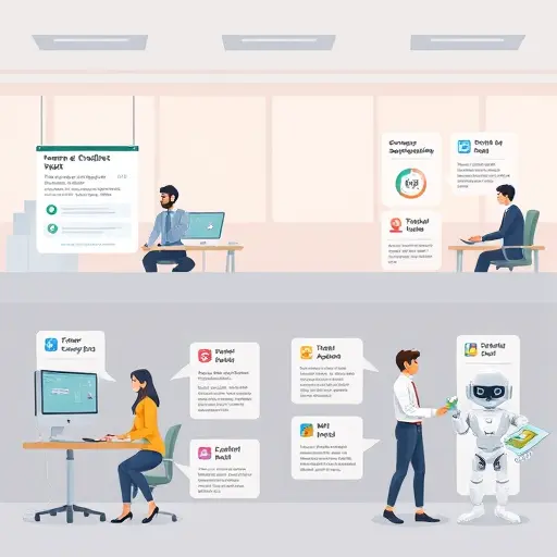 modern technology infographic showing the main use cases of AI API in chatbot and assistant development: customer support bots, scheduling assistant, recommendation engine, translation bot, NLP pipeline, cartoon-