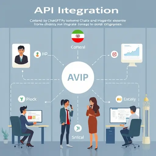 animated infographic showing ChatGPT API integration in various Iranian apps: