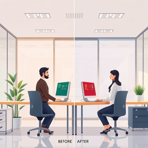modern animated illustration showing before-and-