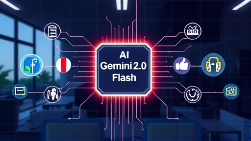 modern animated illustration showing a glowing AI chip labeled