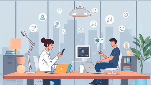 animated illustration of daily life with AI-.0 Flash concept, no text