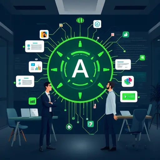 multimodal AI illustration, layered inputs (text, image, audio)