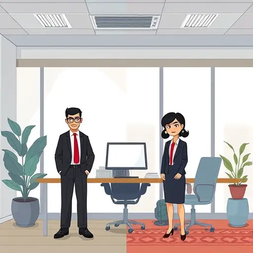 cartoon-style comparison of a noisy blurry photo vs AI restored sharp photo, split-