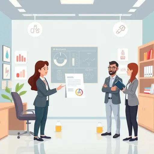 cartoon-style illustration of lab values being parsed by AI, icons for blood, urine, hormones, camera scanning document, clean minimal design, no text