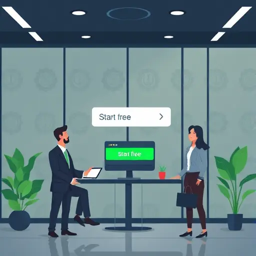 “Start free” button and model selection, dark theme, green accent, text-free