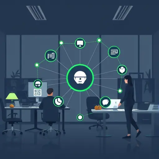abstract illustration of a multimodal AI model named Gemini, icons for text, image, code and audio connected via neural network nodes, dark theme with green accent (#94d3a2)