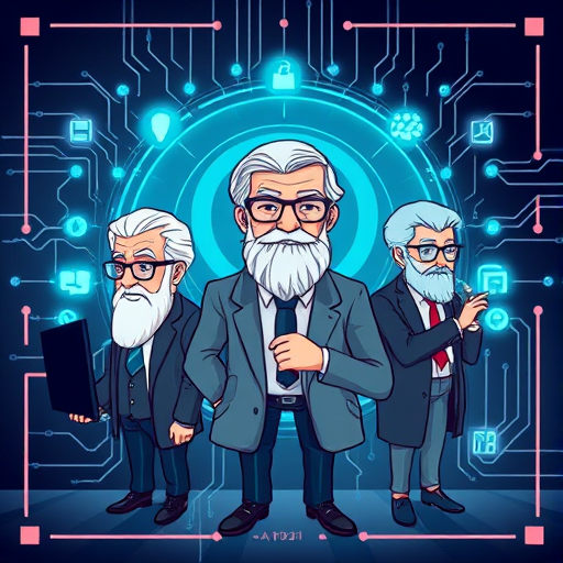 animated illustration of famous philosophers (Plato, Aristotle, Kant)