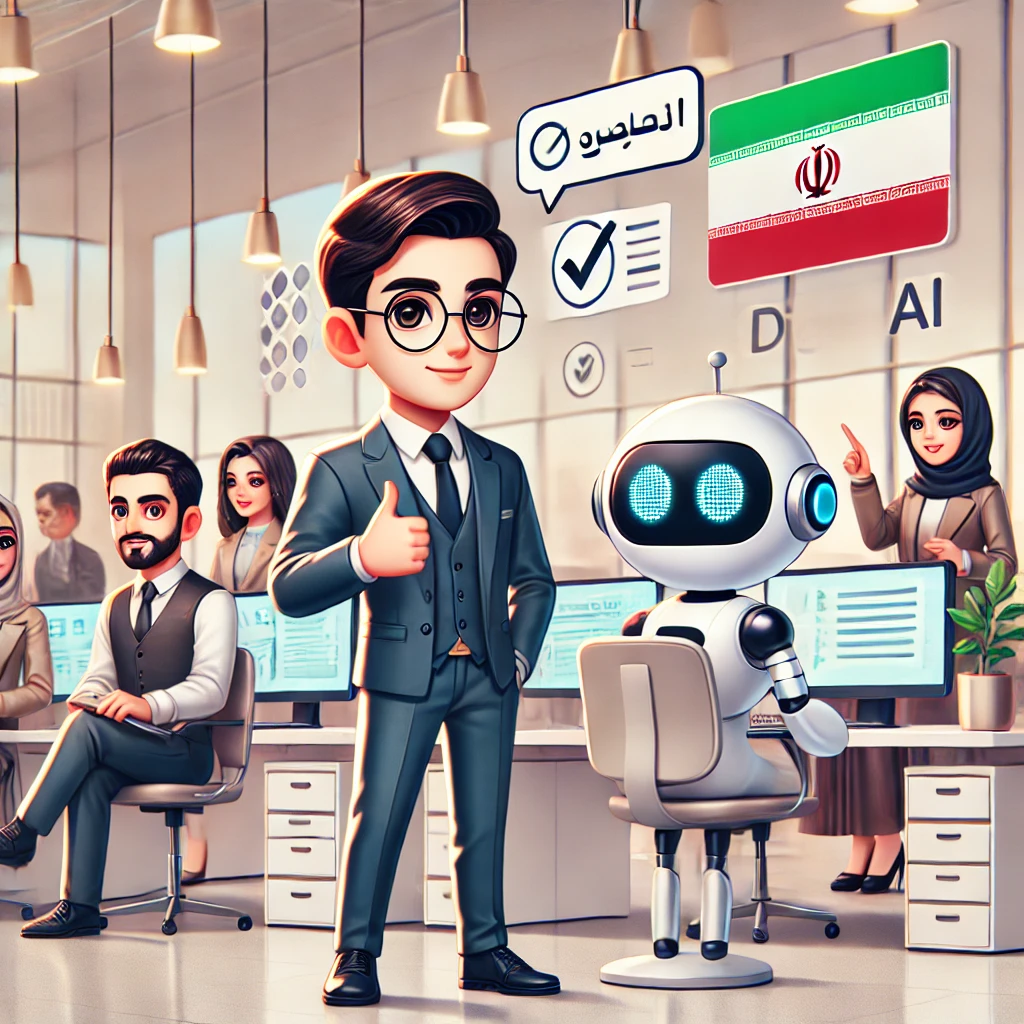 cartoon style icon set showing digital AI assistant with thumbs up, students analyzing AI answer critically, notebook and checkmark, clean design, text-free