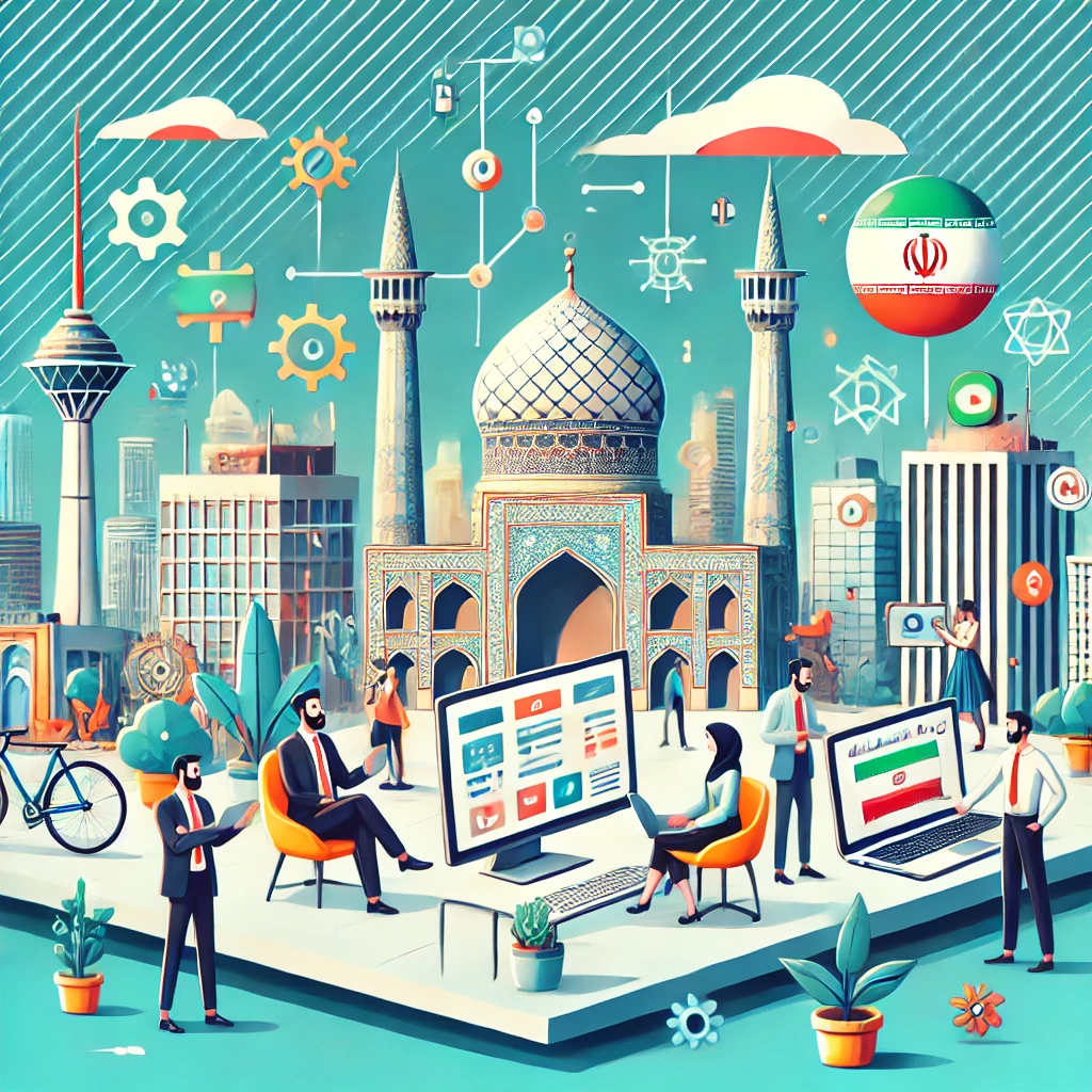 animated representation of an Iranian AI platform with user-