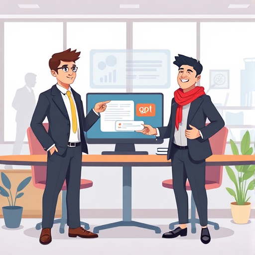 modern animated interface of ChatGPT, digital assistant helping learners with study materials, abstract technology theme, cartoon style, text-free