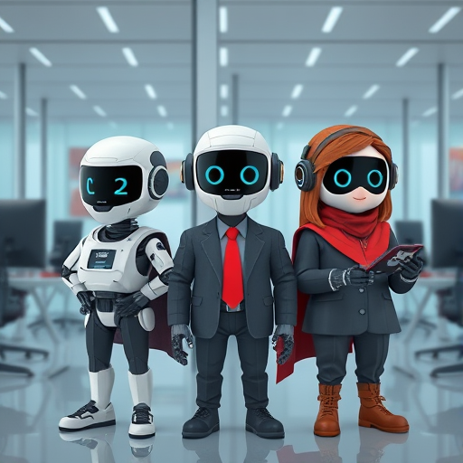 animated lineup of AI models (ChatGPT, Claude, Gemini) as friendly digital teacher icons, side-by-