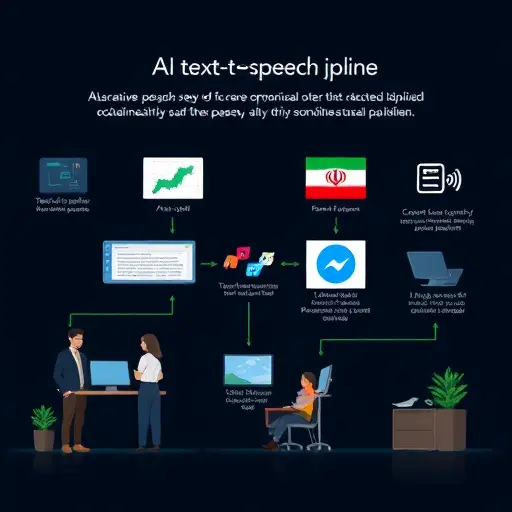 illustrated AI text-to-speech pipeline: text editor -> LLMs (ChatGPT, Claude, Gemini) -> SSML -> TTS engines -> audio files;