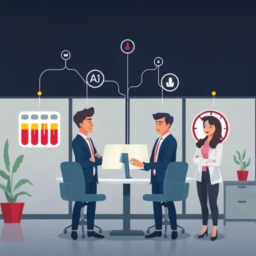 medical test icons set in cartoon style: CBC tubes, HbA1