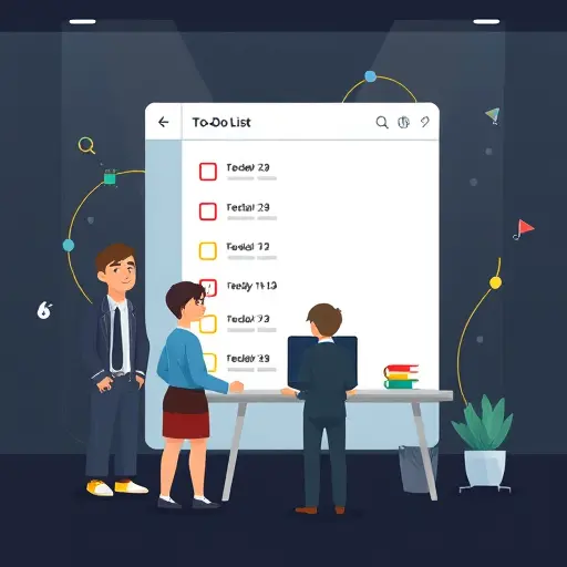 cartoon-style to-do list web app on dark UI, add/edit/