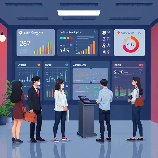 modern illustration of an event command center dashboard with check-