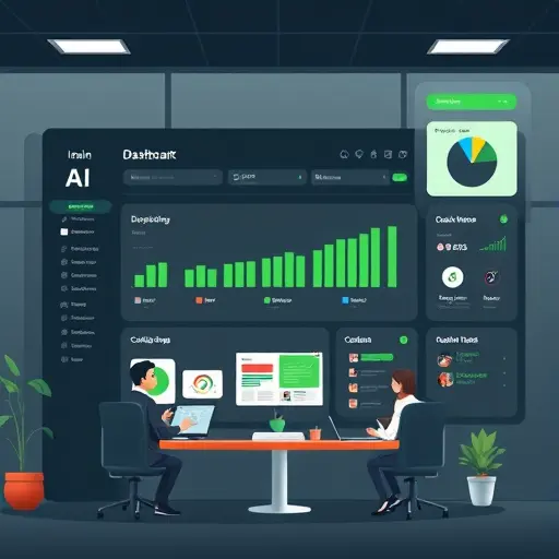 illustrated multi-model AI marketing hub dashboard, dark theme with green accents (#94d3a2)