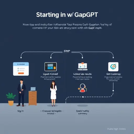 animated step-by-step flowchart of starting with GapGPT: sign-