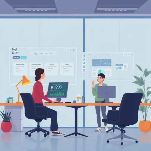 animated illustration of an AI diet assistant analyzing user metrics (age, height, weight)