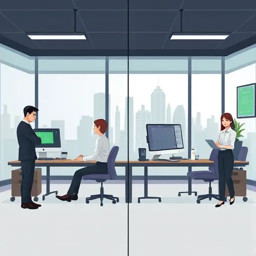 split-screen A/B comparison slider illustration of two AI-