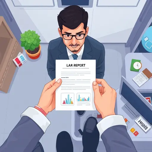 top-down cartoon style illustration of a lab report being photographed with ideal lighting; check icons for good focus and alignment;; text-free