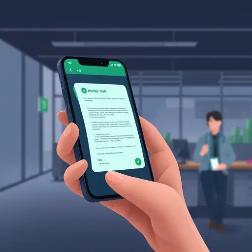 animated illustration of a medical lab report being scanned by an AI assistant on a smartphone, clean dark UI, green accent colors matching #94d3a2