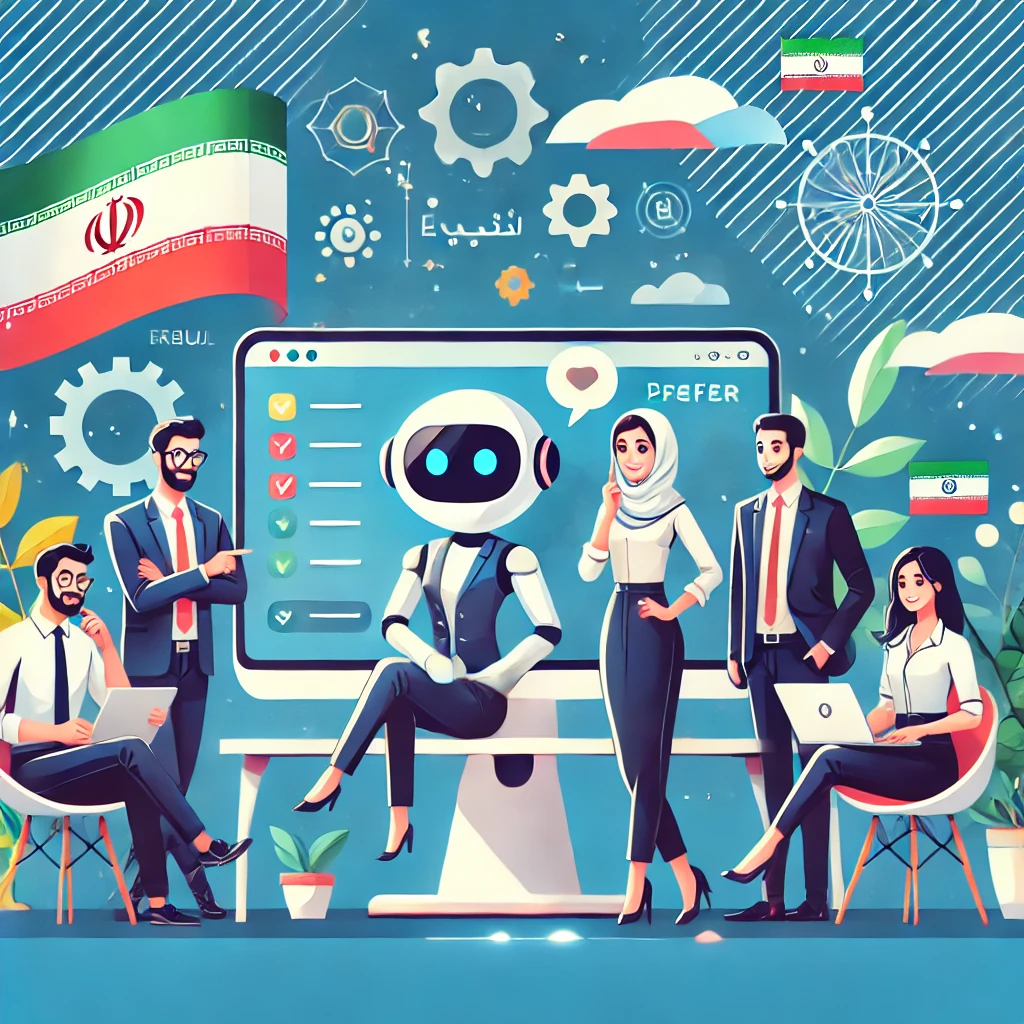 modern AI chat interface illustration, animated design with chatbot and message bubbles, artificial intelligence symbols, clean and text-free