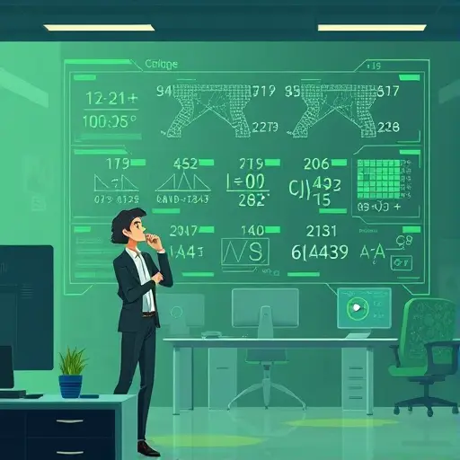 modern animated illustration showing artificial intelligence analyzing a complex mathematical equation, digital interface, clean technology environment, green and dark theme, no text