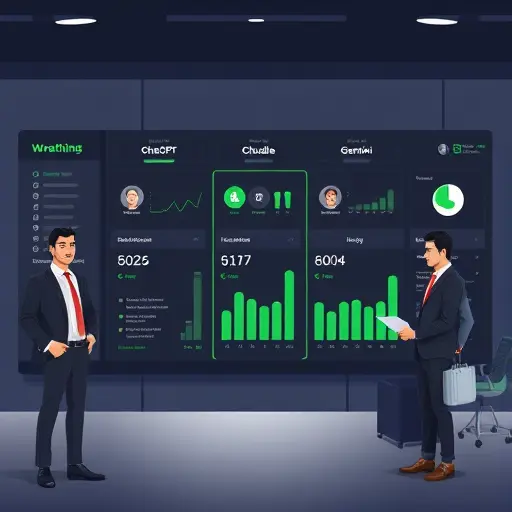 comparison board of AI models (ChatGPT, Claude, Gemini)