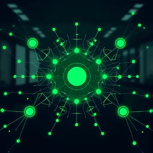 abstract neural network with green accents symbolizing an Iranian AI platform, minimalist tech illustration, cinematic lighting, text-free