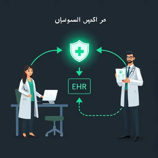animated illustration of secure medical AI workflow: